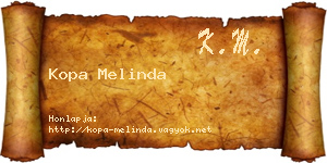 Kopa Melinda névjegykártya